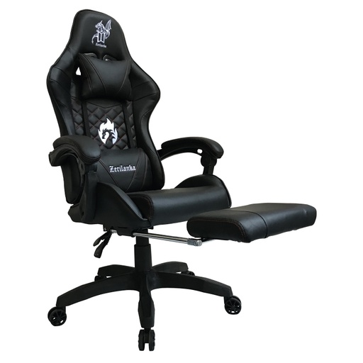 [108610B] SILLA GAMER REPOSAPIES COJIN CERVICAL RECLINABLE UMEKO NEGRA