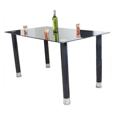 [125002] MESA TALAVERA EN VIDRIO NEGRO 140 CM