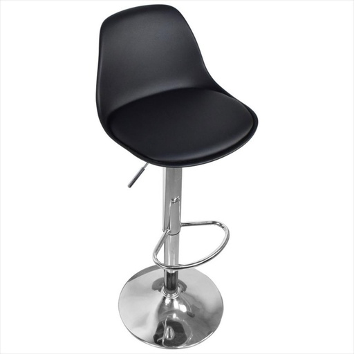 [121008] SILLAS BAR  RESTAURANTE EAMES TULIPAN ALTA - NEGRO ASIENTO TAPIZADO