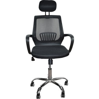 [JYX-0092W/D] SILLA ERGONOMICA OPERA CON CABECERO EN MALLA ERGONOMICA NEGRA