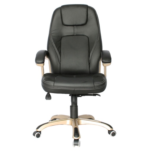 [003-1038] SILLA BELGICA ALTA / BASE NYLON / ESPALDA Y ASIENTO EN CUERO SINTETICO NEGRO