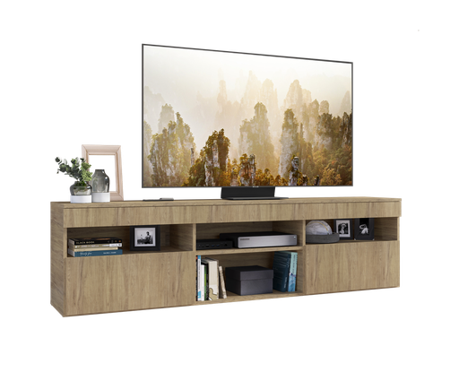 [151056] RACK GABINETE PARA TV PARIS DE 65 PULGADAS COLOR RUSTICO