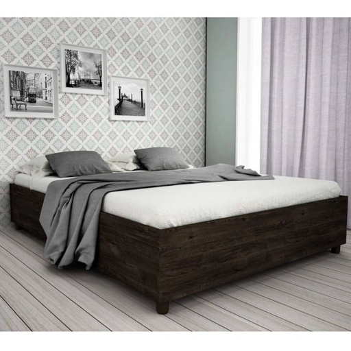 [141019] BASE CAMA DOBLE MONACO MADERA MDP 195CM X 146CM CAMARU RUSTIC
