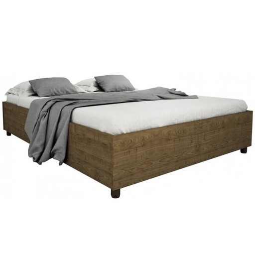 [141018] BASE CAMA DOBLE MDP MONACO 195 X 146 CM IMBUIA RUSTIC