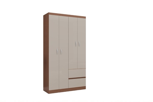[140107] CLOSET ARMARIO LISBOA 4 PUERTAS 183 X 98.5 CM CAPUCHINO HUESO