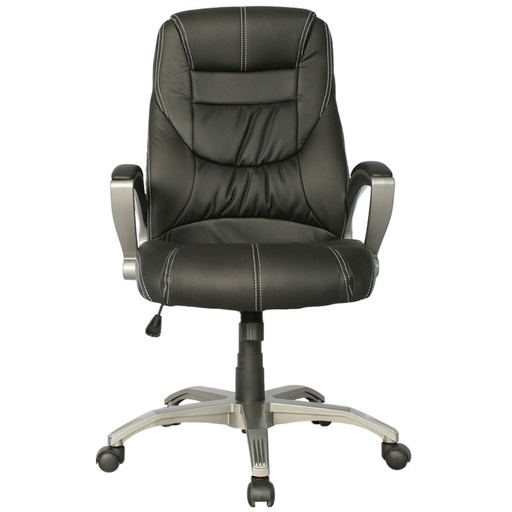 [003-1000] SILLA VERONA BASE NYLON / ASIENTO Y ESPALDA EN CUERO SINTETICO NEGRO