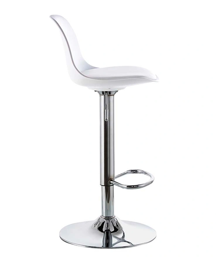 [121009] SILLAS BAR EAMES TULIPAN ALTA BOAT - BLANCO ASIENTO TAPIZADO