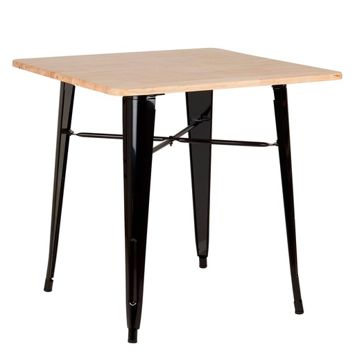 [125008] MESA CUADRADA TOLIX METALICA MADERA COMEDOR RESTAURANTE