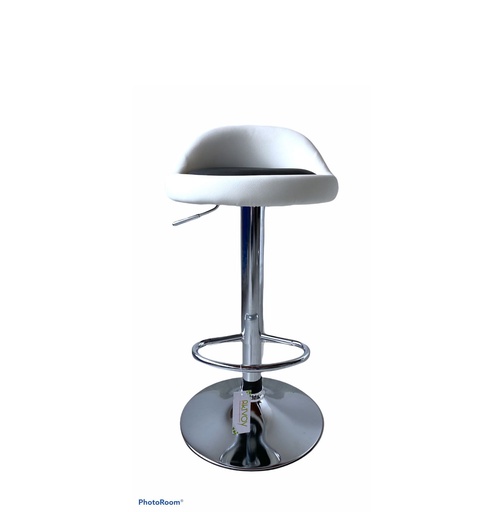 [121039] SILLA BAR BUTACO BLANCO CUERINA ALCOLCHONADO DC-6082Z CROMO