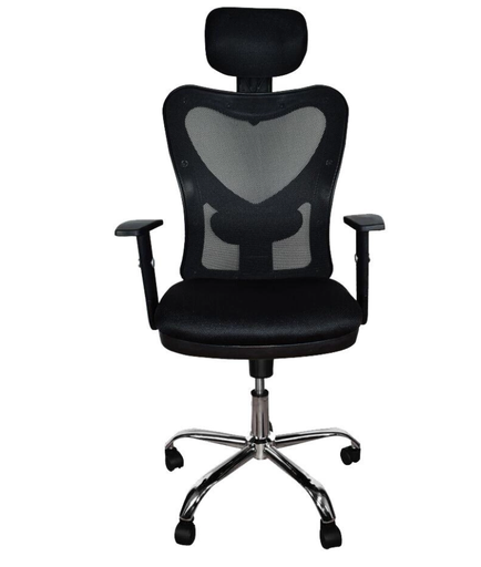 [102014] SILLA GERENCIAL MALLA BRAZOS GRADUABLES NEGRA LUMBAR