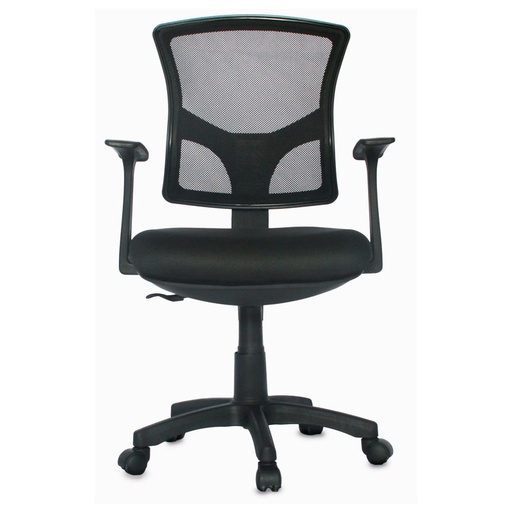 [003-0795] SILLA AMSTERDAM BASE NYLON / BRAZOS FIJO / ESPALDA EN MALLA NEGRA