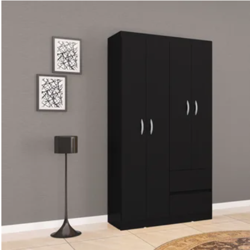 [101010] ARMARIO CLOSET LISBOA 3 PUERTAS NEGRO 183X98.5 MDP