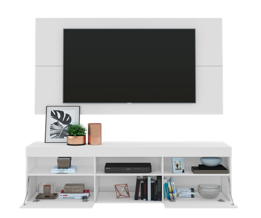 [151053] RACK MAS PANEL PARA TV 65 PULGADAS FLORIDA BLANCO MDP