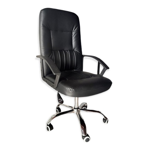 [101099] SILLA GERENCIAL ECO CUERO NEGRO ALCOLCHONABLE ERGONOMICO JEDDAH
