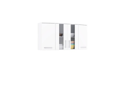 [125040] MUEBLE AEREO PARA COCINA BLANCO CON VIDRIO 120X61 CM MDP