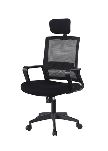 [101014] SILLA GERENCIAL BRAZOS FIJOS DOMUS NEGRA ERGONOMICA CABECERO
