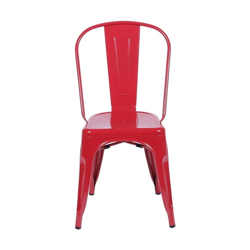 [120117] SILLA RESTAURANTE COMEDOR METALICA BRILLANTE TOLIX ROJA