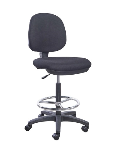 [100044] SILLA PARA CAJERO ALTA / ASIENTO Y ESPALDAR TAPIZADO / NEGRA