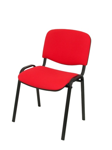 [003-0727ROJ] INTERLOCUTORA ISOCELES ESTRUCTURA NEGRA /ASIENTO Y ESPALDA TAPIZADO ROJO