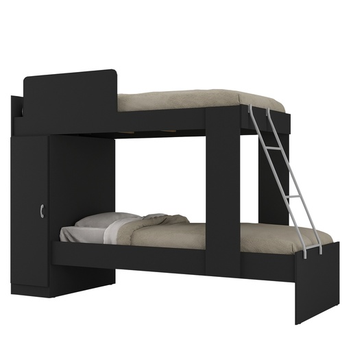 [162014] CAMAROTE NEGRO CAMA BELICHE TOKYO DOBLE CON CAJON 229X165