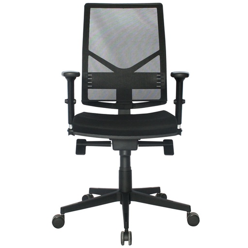 [003-1349+003-0110] SILLA PLAY GERENTE / BASE NYLON / ESPALDA EN MALLA / MECANISMO 5 BLOQUEOS 2 PALANCAS / SIN CABECERO / CON BRAZOS LISBOA GRADUABLE COJIN RIGIDO