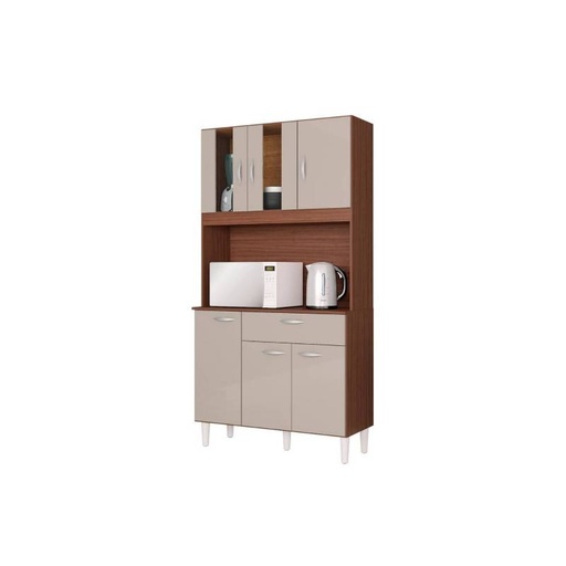 [170064] ALACENA MUEBLE DE COCINA MAGDA 6 PUERTAS 172X90 CM GRIS