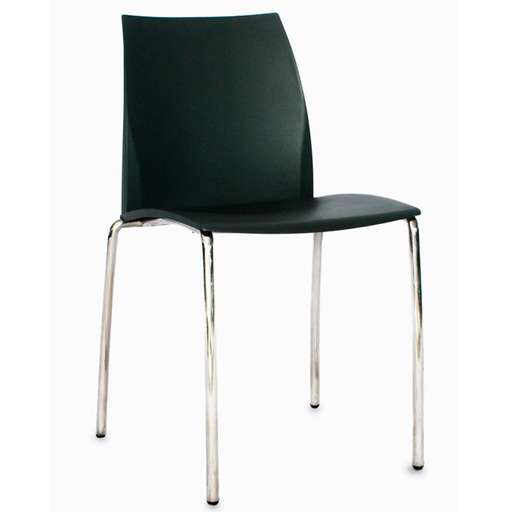 [6-109] SILLA SWING SEDIA INTERLOCUTORA ASIENTO Y ESPALDA EN POLIPROPILENO DE ALTO IMPACTO NEGRA