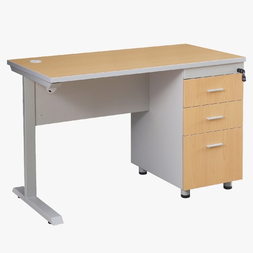 [100061] ESCRITORIO SENCILLO CON CAJONES 120 X60 COPORTATIVO PARA OFICINA