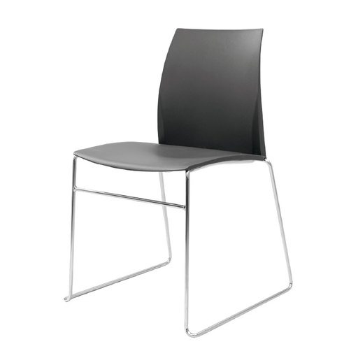 [6-100] SILLA INTERLOCUTORA SWING NEGRA BASE CROMO PLASTICA
