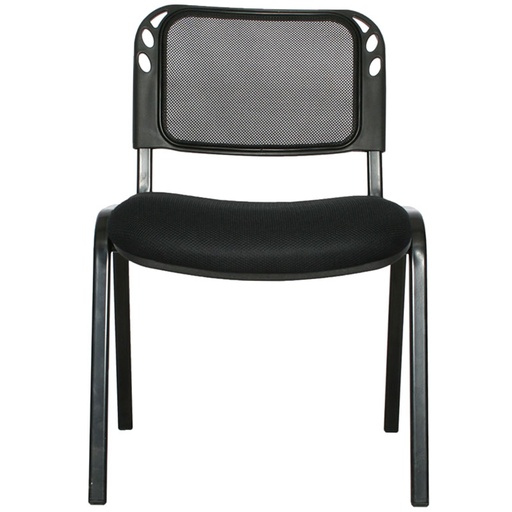 [006-0279] SILLA INTERLOCUTORA ESTRUCTURA NEGRA MALLA RECEPCION ISOCELES 2