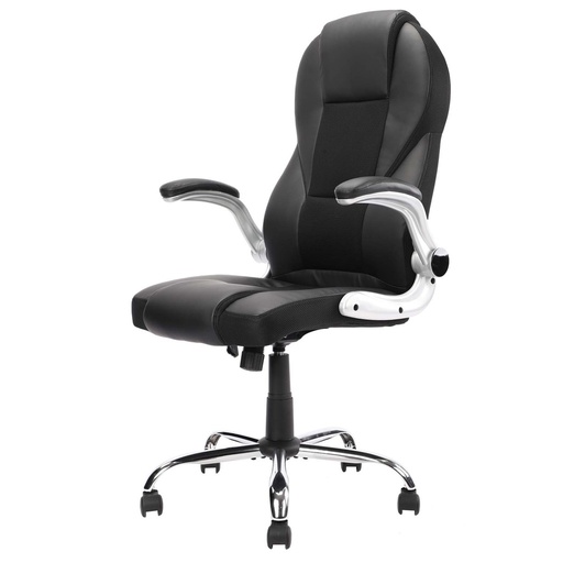 [100146] SILLA GERENCIAL CUERINA NEGRA ONIX ERGONOMICA BRAZOS ABATIBLES