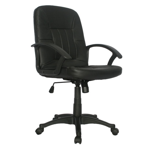 [3-0748] SILLA NIKE ERGONOMICA EJECUTIVA MEDIA ACOLCHADA CON BRAZOS FIJOS NEGRA (copia)