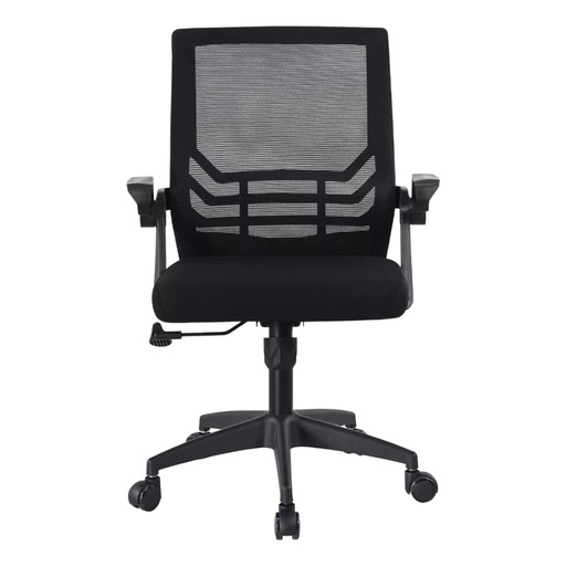 [100286] SILLA EJECUTIVA EN MALLA NEGRA BRAZOS ABATIBLE, REGULABLE EN ALTURA, BASE NYLON