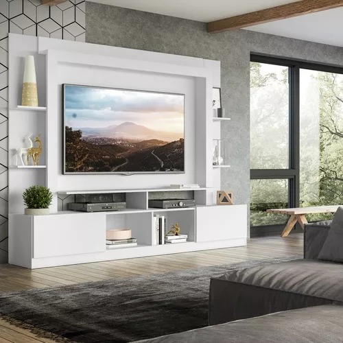 [162023] CENTRO DE ENTRETENIMIENTO BERLIN PANEL TV DE 65" BLANCO