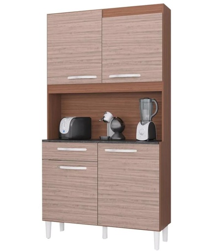 [170057] ALACENA CARINE 4 PUERTAS CAPUCHINO ALMENDRA COCINA172CM X 90 CM