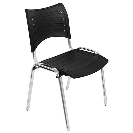 [6-292] SILLA INTERLOCUTORA ESTRUCTURA CROMO PLASTICO NEGRO SMART