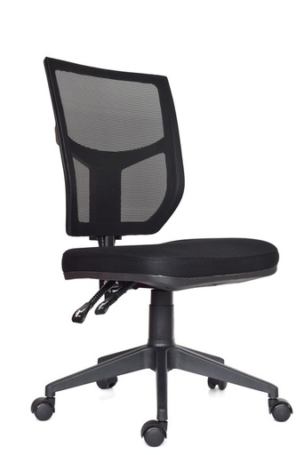 [003-1723] SILLA EJECUTIVA PAÑO NEGRO RECLINABLE SIN BRAZOS ERGONOMICA