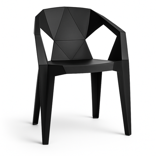 [C344050] SILLA DE RESTAURANTE POLIPROPILENO MONOPIEZA NEGRO COMEDOR RIVER