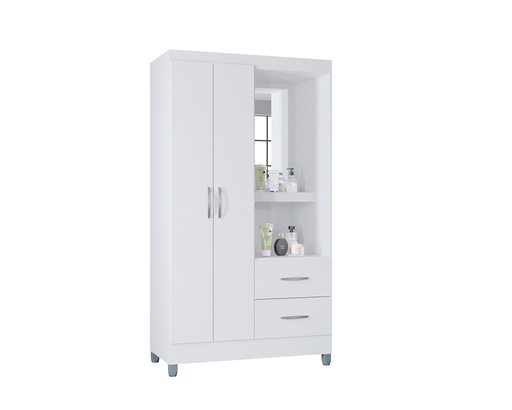 [140120] ARMARIO CLOSET 2 PUERTAS BLANCO CORDOBA 164CM X 181 CM MDP