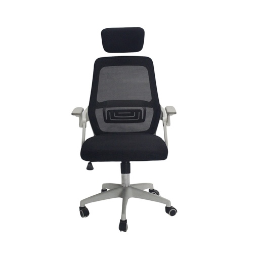 [100310] SILLA ERGONOMICA PANDA BRAZOS ABATIBLES PAÑO RUEDA GOMA SOPORTE LUMBAR