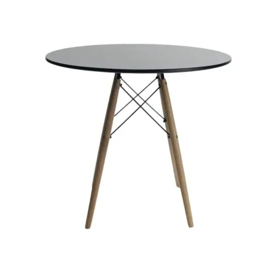 [109834BLACK] MESA EAMES REDONDA NEGRA POLIPROPILENO MADERA 80CM